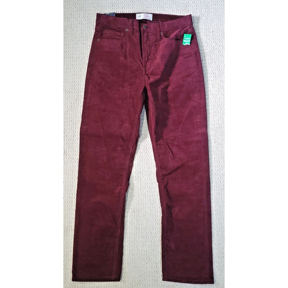Gap Vintage Slim High Rise Burgundy Corduroy Pants Womens Size 6 28 NEW